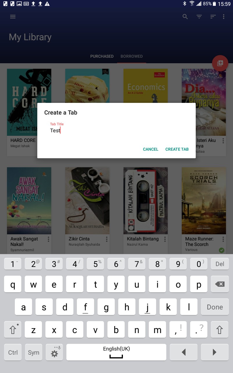 2. Name the tab, then click